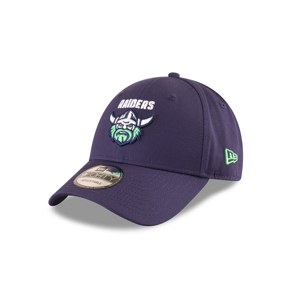 Canberra Raiders Youth Hat - NRL 2025 Badged Navy Blue OTC 9Forty Kids Strapback Cap - New Era